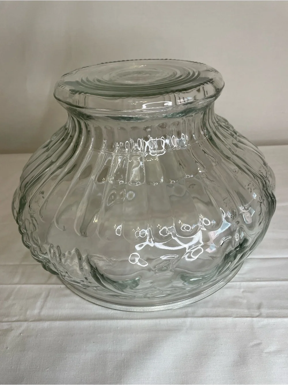 VINTAGE MCM Glass Punch Bowl Set with 12 Cups and Ladle